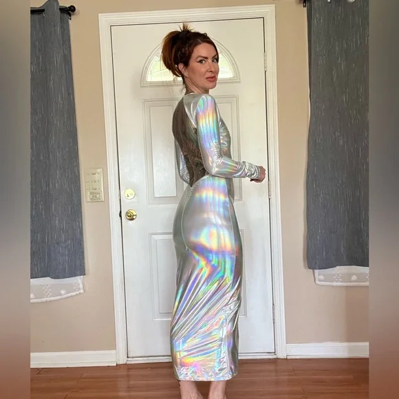 Holographic Long Sleeve Dress Akira NWT - Picture 3 of 8